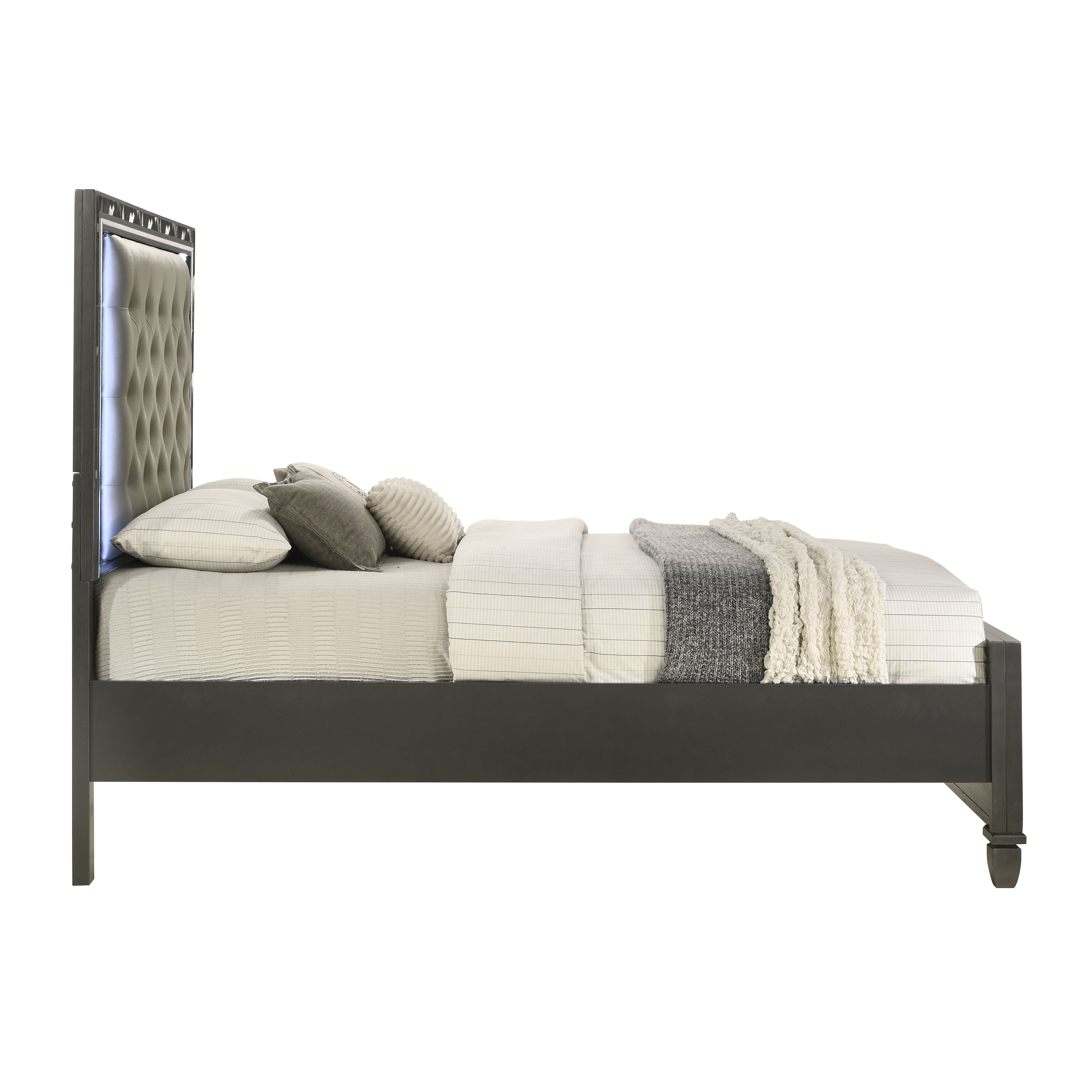 Radiance - 5/0 Queen Bed With Storage Only - Black Pearl