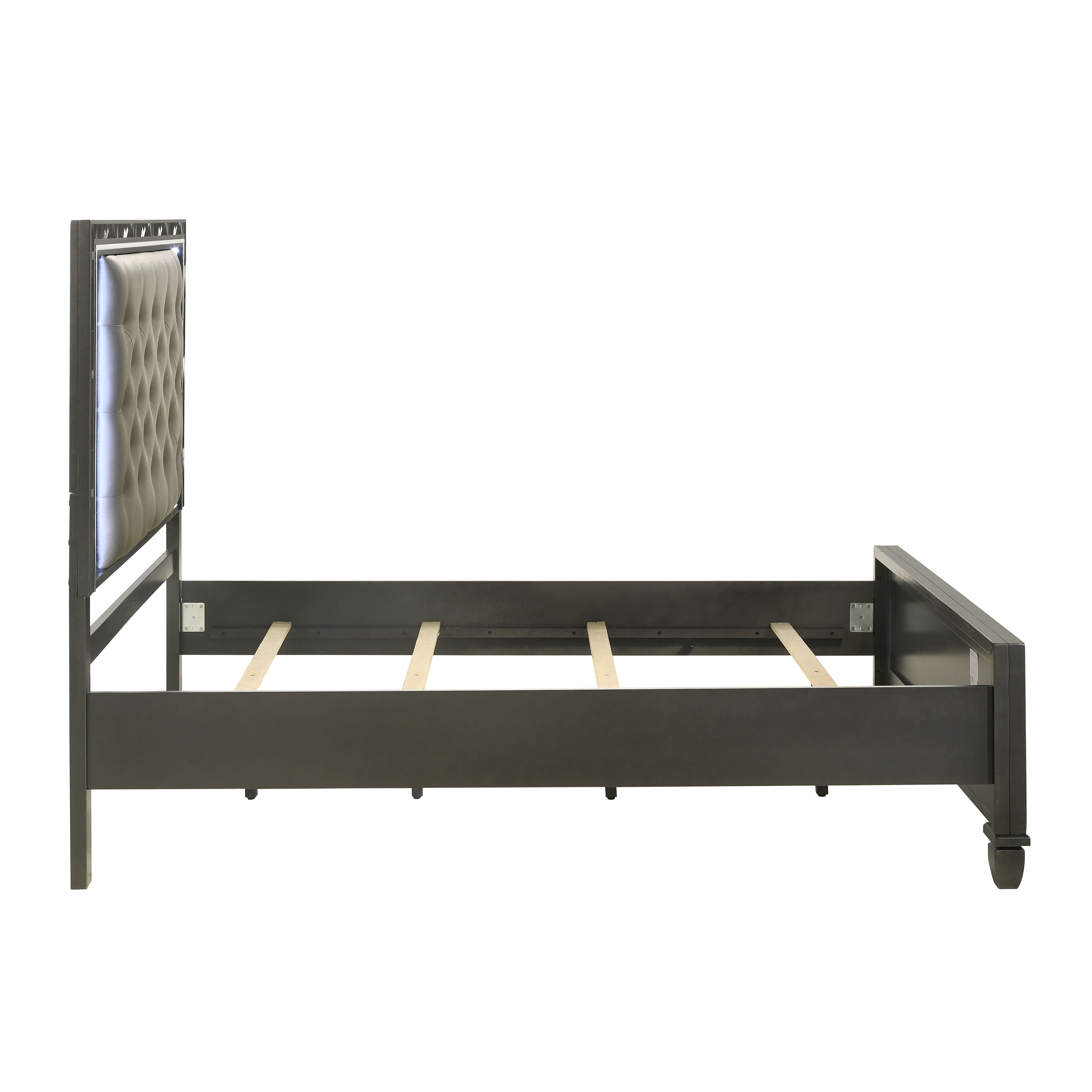 Radiance - 5/0 Queen Bed With Storage Only - Black Pearl