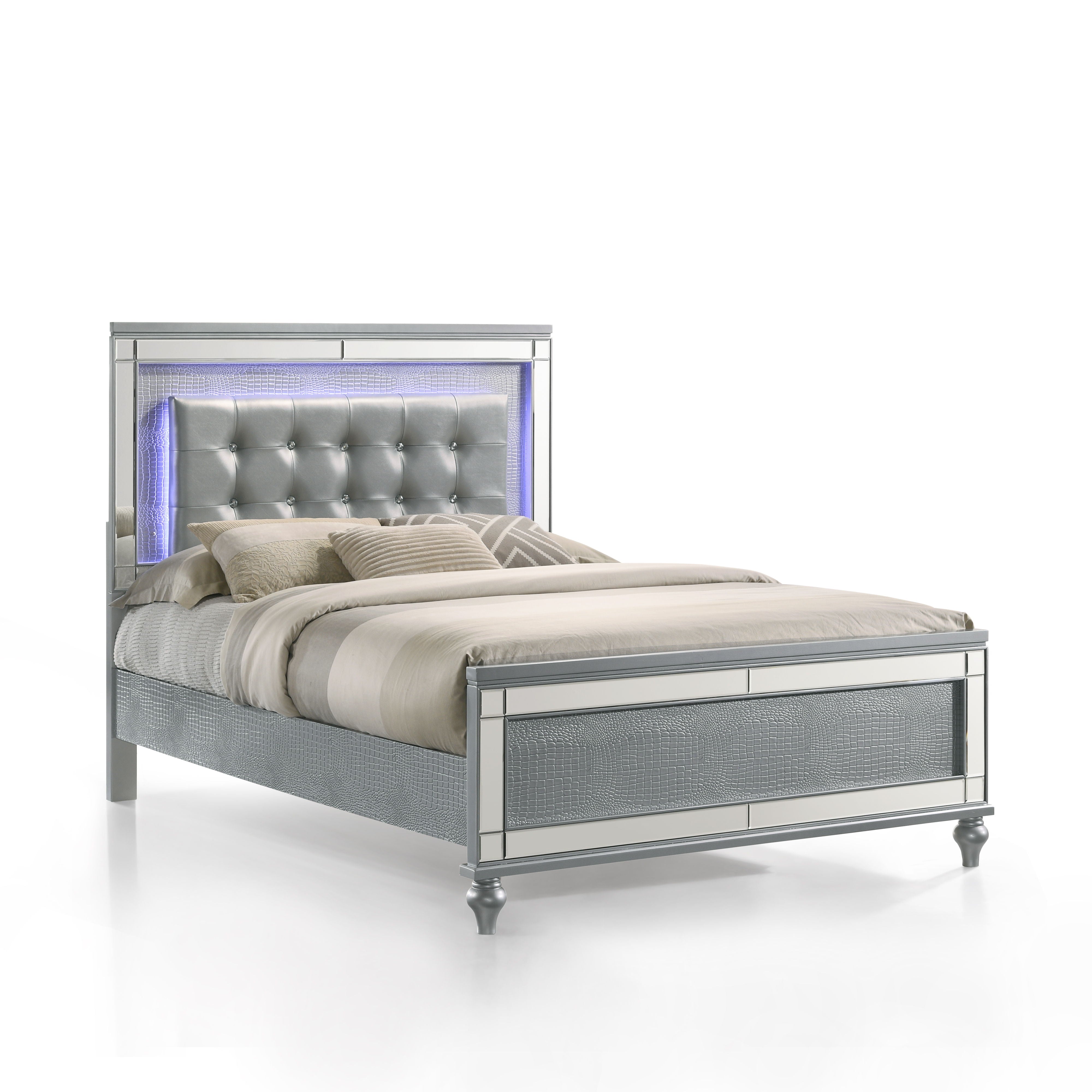 Valentino - 4/6 Full Bed - Silver
