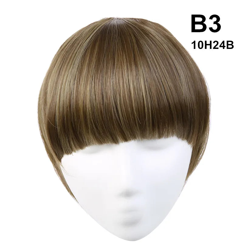 Synthetic Hair Bangs Clip in Fringe Fake False Frange Wig Extensions Natural Hairpiece Hair Piece Instant Black Brown B2