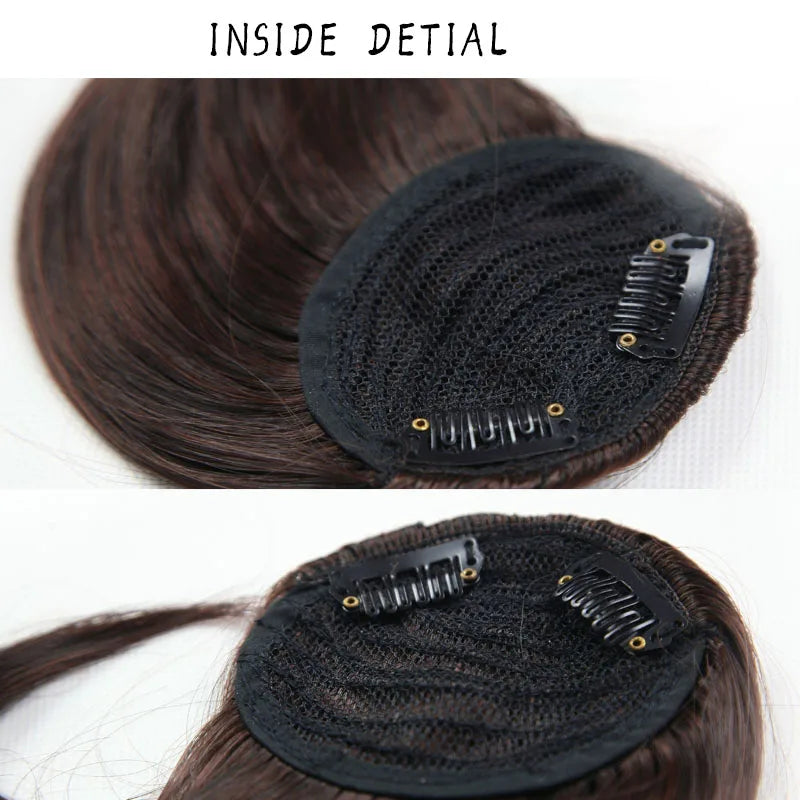 Synthetic Hair Bangs Clip in Fringe Fake False Frange Wig Extensions Natural Hairpiece Hair Piece Instant Black Brown B2