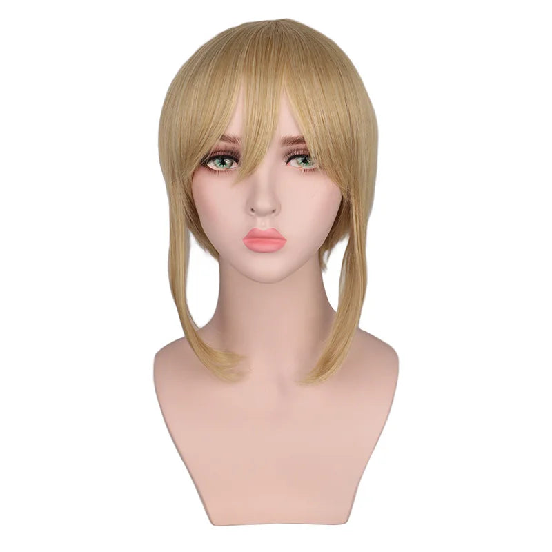 QQXCAIW Long Wavy Cosplay Mixed Blonde With 2 Ponytails 60 Cm Synthetic Hair Wigs