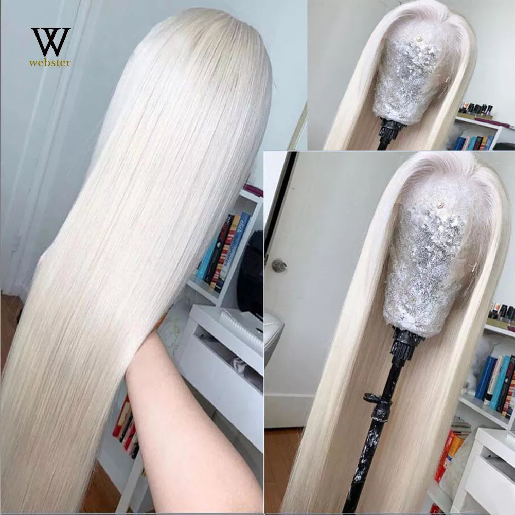 Websterwigs 60 Blonde Wig Natural Soft Hair Straight Lace Front Wig Synthetic Lace Front Wigs for Women Natural Hairline Wig