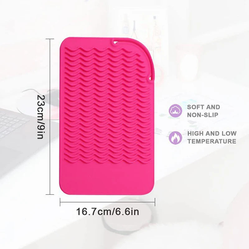 Multifunctional Silicone Heat Resistant Pad Insulation Mat For Straightener Heat Curling Stick Curler Flat Irons