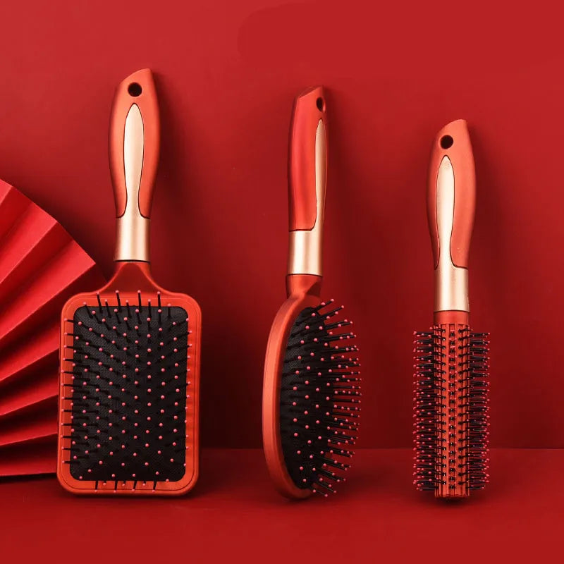Detangle Hair Brush Set: Gold Green Scalp Massage Comb, Wet Hairbrush, Curly Hair Tool for Salon Styling, Hairdressing (Available in 1 or 4 pieces), Variant 2#1
