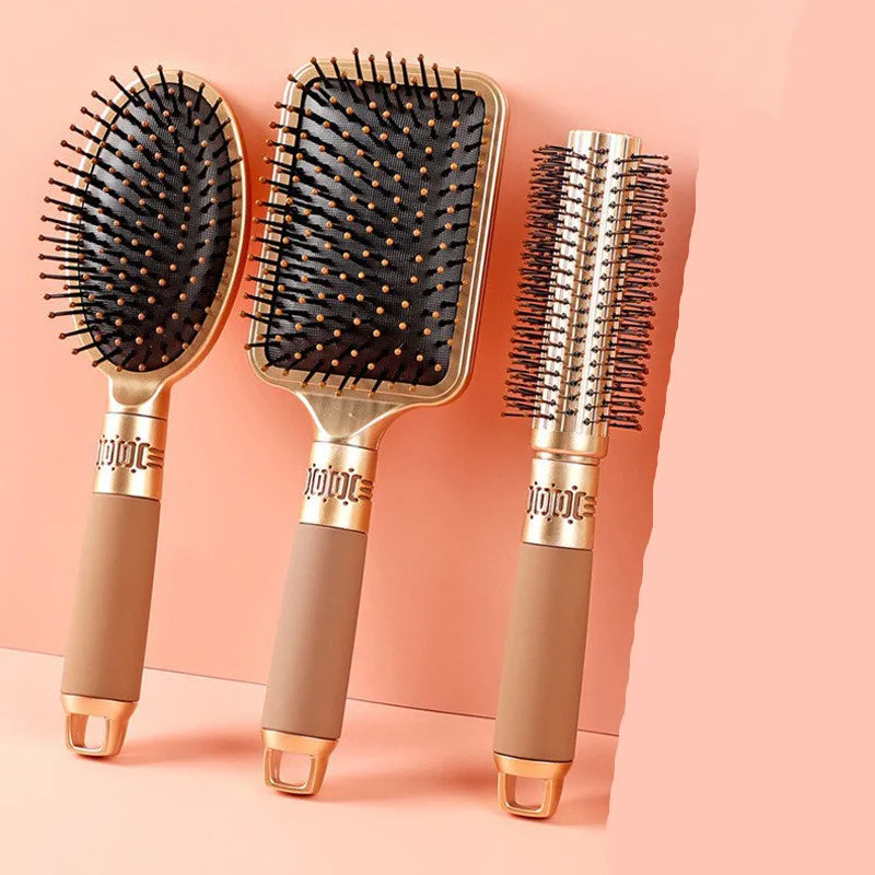 Detangle Hair Brush Set: Gold Green Scalp Massage Comb, Wet Hairbrush, Curly Hair Tool for Salon Styling, Hairdressing (Available in 1 or 4 pieces), Variant 2#1