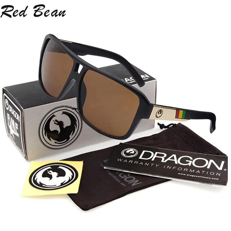 BRAND DESIGN Dragon Cycling Glasses Men Vintage Square Cycling Sun Glasses for Men Male Mirror MTB Cycling Driving Goggle Gafas