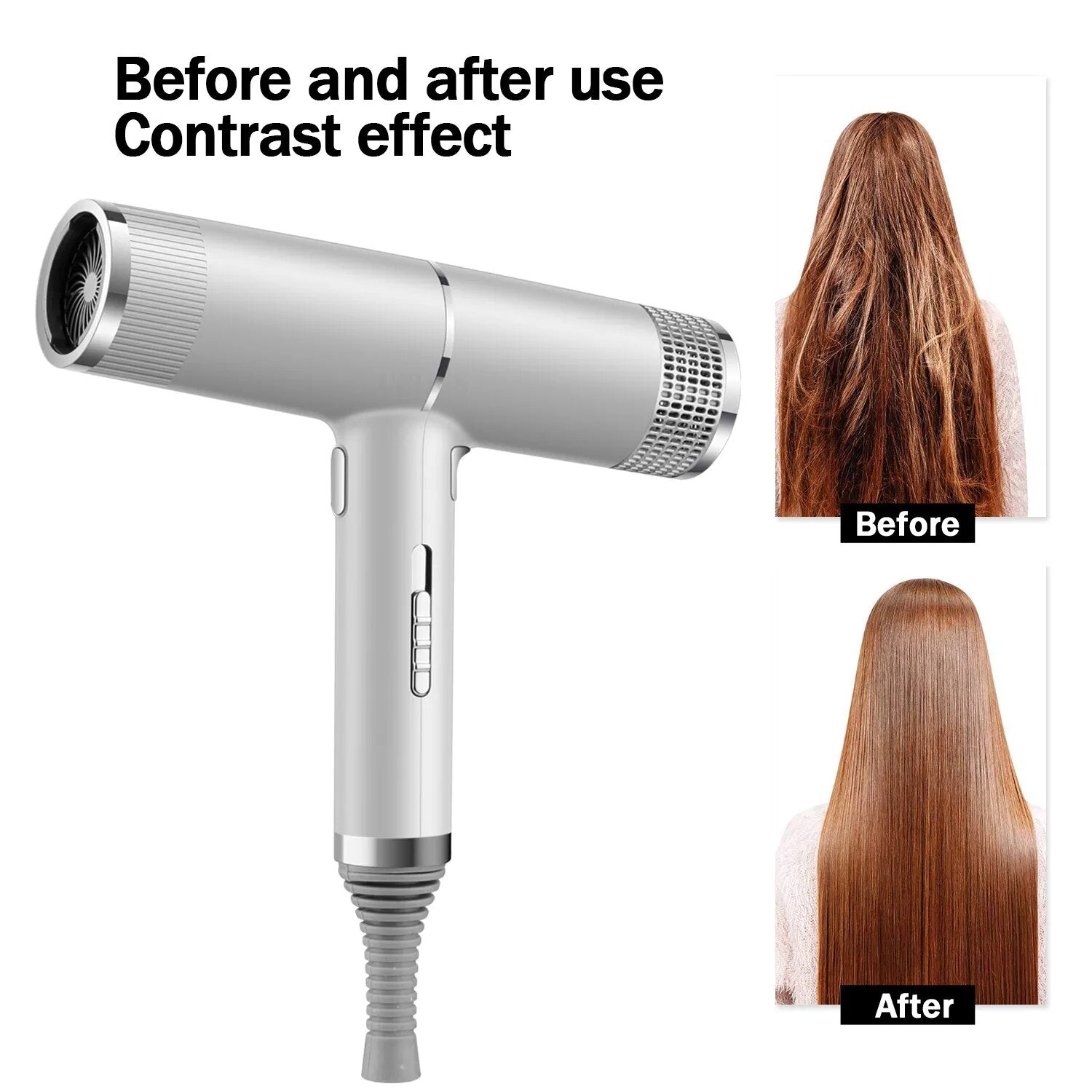 Hair Dryer Hot and Cold Wind with Diffuser Conditioning Powerful Blower Strong Wind Negative Ion Blowdryer Dry Quickly