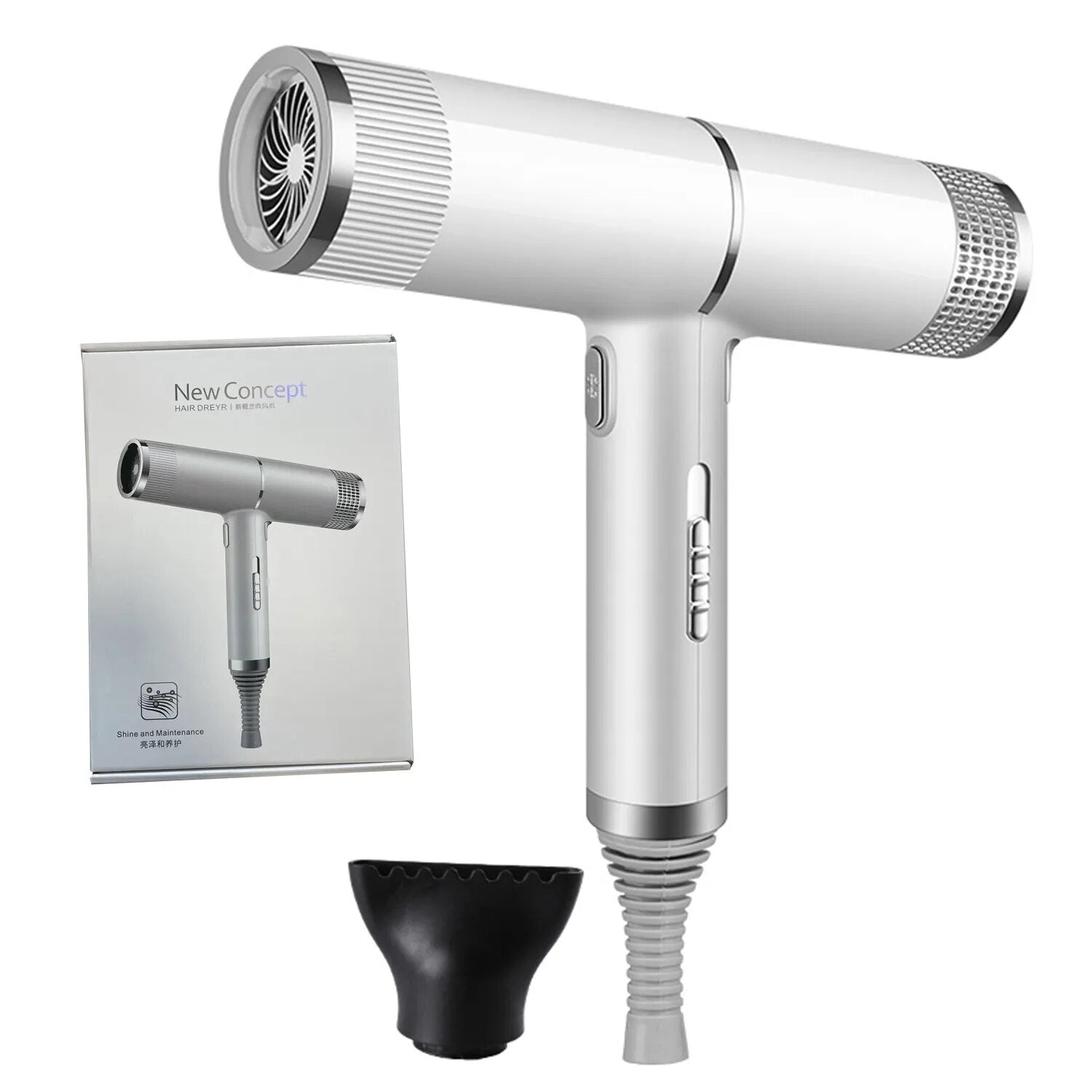 Hair Dryer Hot and Cold Wind with Diffuser Conditioning Powerful Blower Strong Wind Negative Ion Blowdryer Dry Quickly