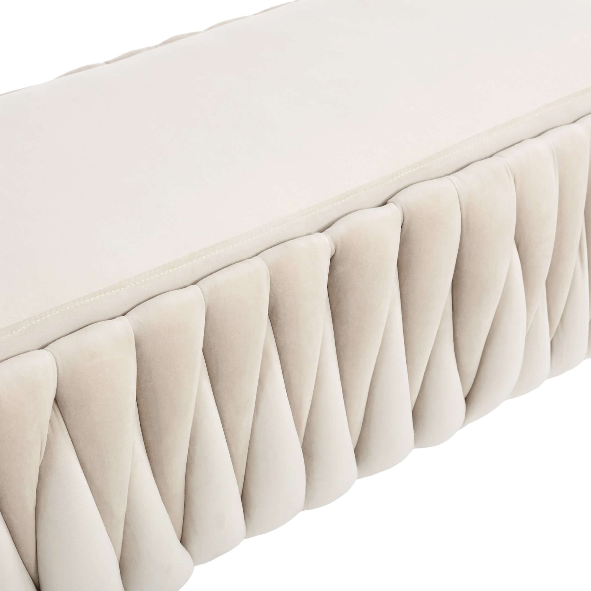 Upholstered Fabric Storage Ottoman Bench with Safety Hinge