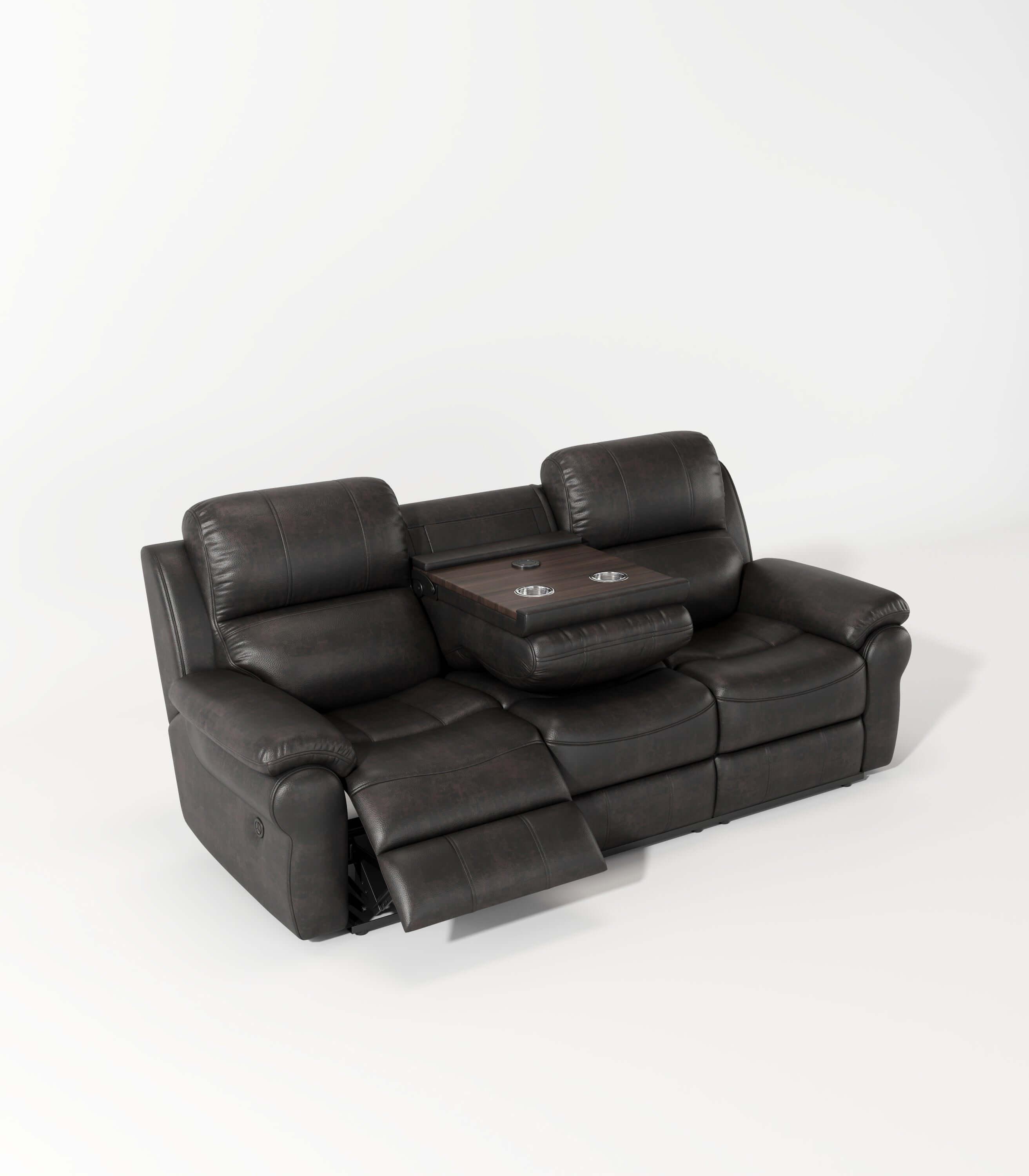 Aria Power Recliner Sofa - Espresso with Wireless Charging