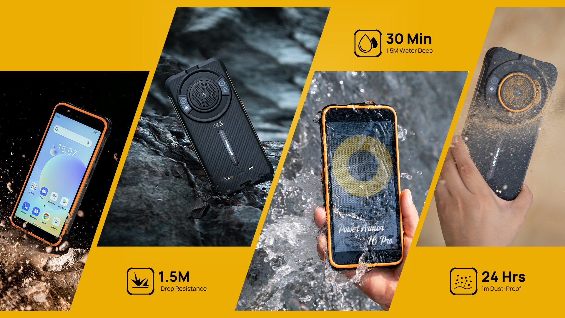 CXKJ 2x Cover Per Ulefone Power Armor 16 Pro, Custodia Morbida TPU Trasparente, Anti-Graffio E Anti-Scivolo