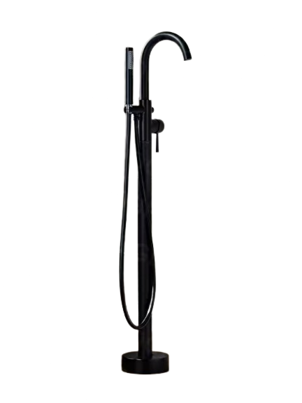 Florence Single-Handle Freestanding Tub Faucet with Hand Shower in Matte Black