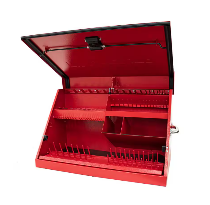 31 in. W x 16 in. D Portable Red Triangle Top Tool Chest for Sockets, Wrenches and Screwdrivers