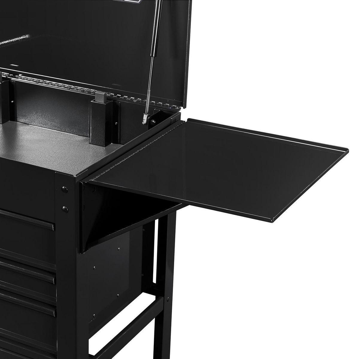 U.S. GENERAL Side Tray for 5-Drawer Mechanics Cart and 6-Drawer Full-Bank Cart, Black
