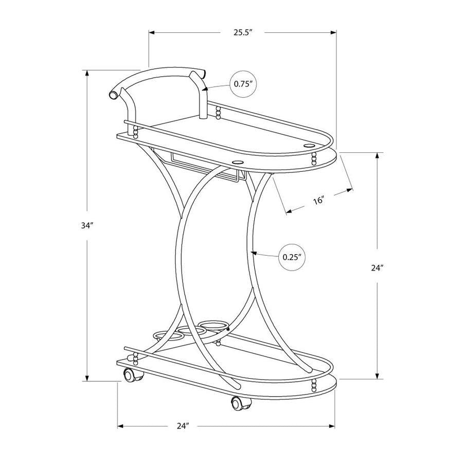 Monarch Specialties 15.75-in x 34-in Clear Half-moon Server Bar