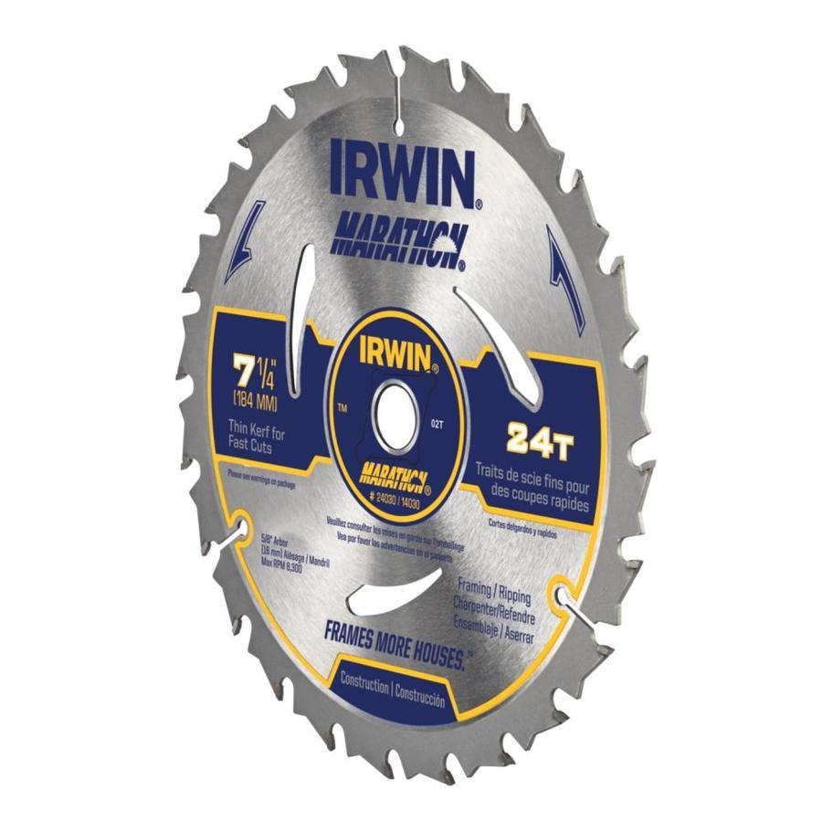 IRWIN Marathon 7-1/4-in 24-Tooth Segmented Carbide Circular Saw Blade