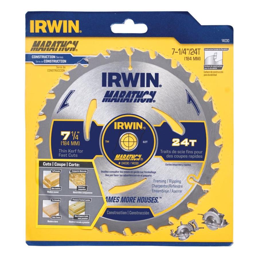 IRWIN Marathon 7-1/4-in 24-Tooth Segmented Carbide Circular Saw Blade