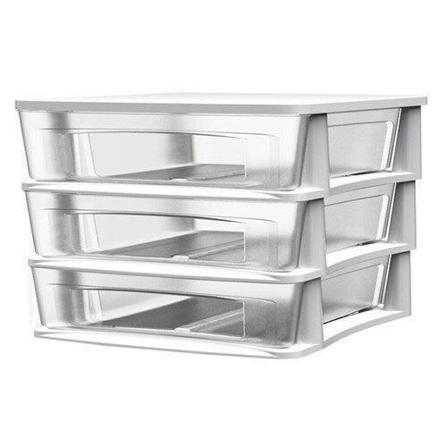 Style Selections 3 Drawers White Clear Stackable Plastic Desktop