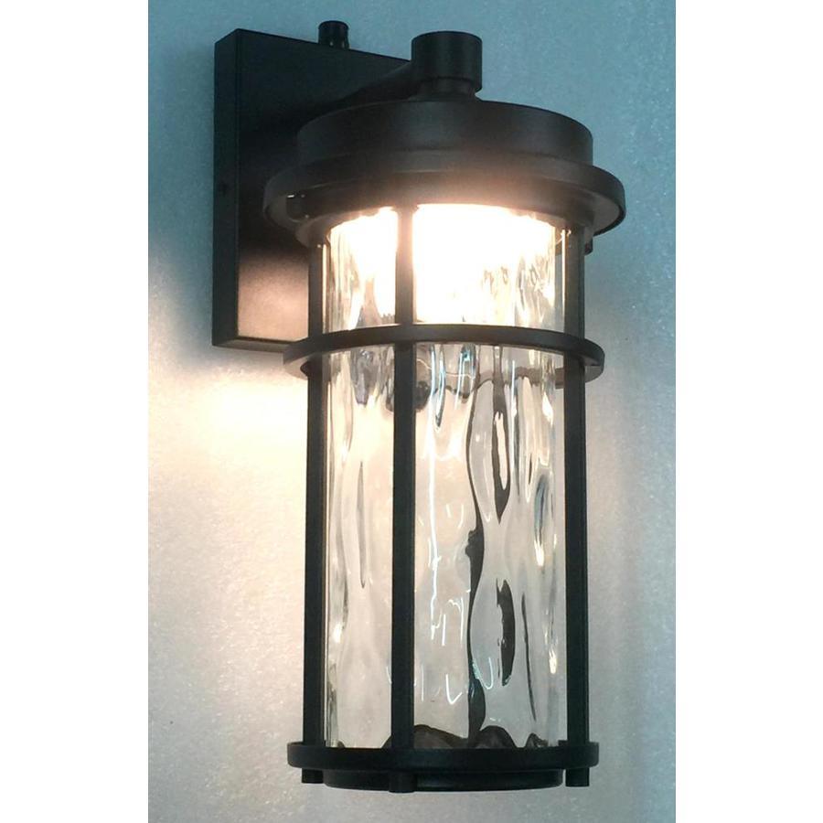 allen + roth Clear Spring 13.5-in H Black LED Outdoor Wall Light