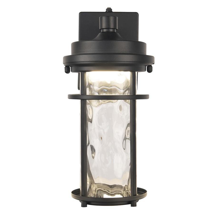 allen + roth Clear Spring 13.5-in H Black LED Outdoor Wall Light