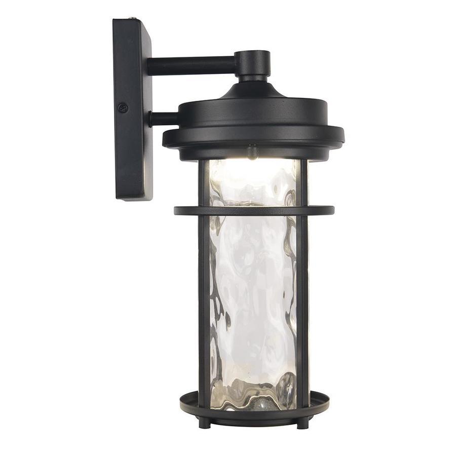 allen + roth Clear Spring 13.5-in H Black LED Outdoor Wall Light