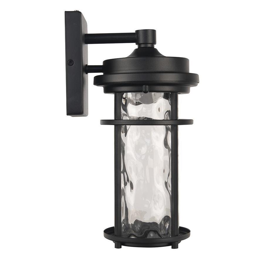 allen + roth Clear Spring 13.5-in H Black LED Outdoor Wall Light