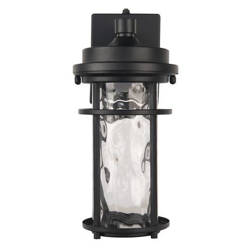 allen + roth Clear Spring 13.5-in H Black LED Outdoor Wall Light