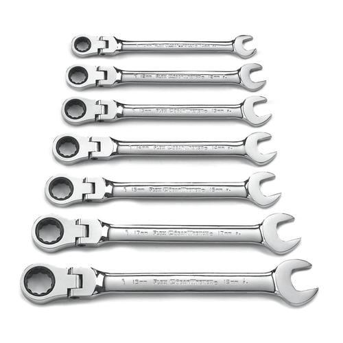 KD Tools GearWrench 7-Piece 12-Point Metric Flexible Head Combination Wrench Set