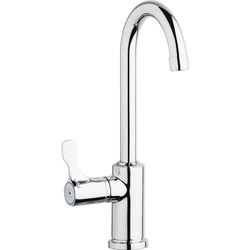 Elkay Classroom Elkay Chrome 1-Handle Deck-Mount High-Arc Handle Commercial Kitchen Faucet