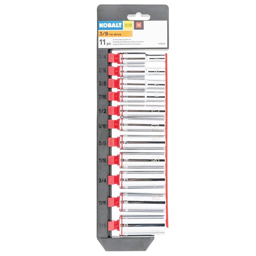 Kobalt 11-Piece Standard (SAE) 3/8-in Drive 12-point Deep Socket Set