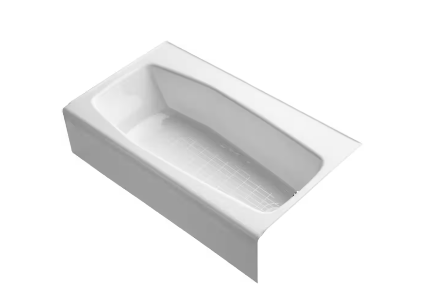 Villager 60 in. x 34.25 in. Soaking Bathtub with Right-Hand Drain in White