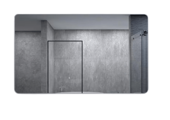 60 in. W x 36 in. H Rectangular Framed Wall Bathroom Vanity Mirror in Gun Grey
