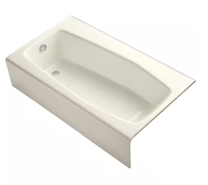 Villager 60 in. x 34.25 in. Soaking Bathtub with Left-Hand Drain in Biscuit