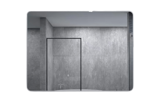 48 in. W x 36 in. H Rectangular Framed Wall Bathroom Vanity Mirror in Gun Grey
