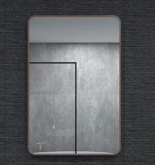 24 in. W x 36 in. H Rectangular Framed Wall Bathroom Vanity Mirror in Fauxy Wood