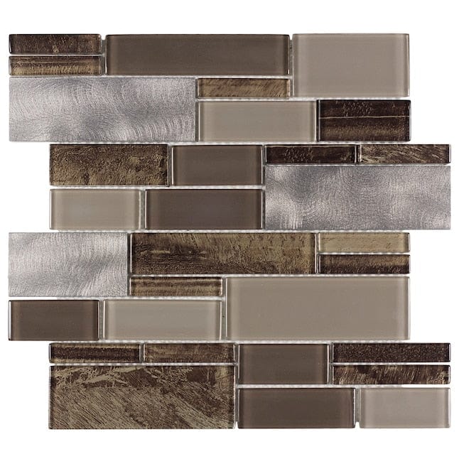 Elida Ceramica Laser Contempo 12-in x 12-in Multi-finish Glass Metal Linear Wall Tile (0.96-sq. ft/ Piece)