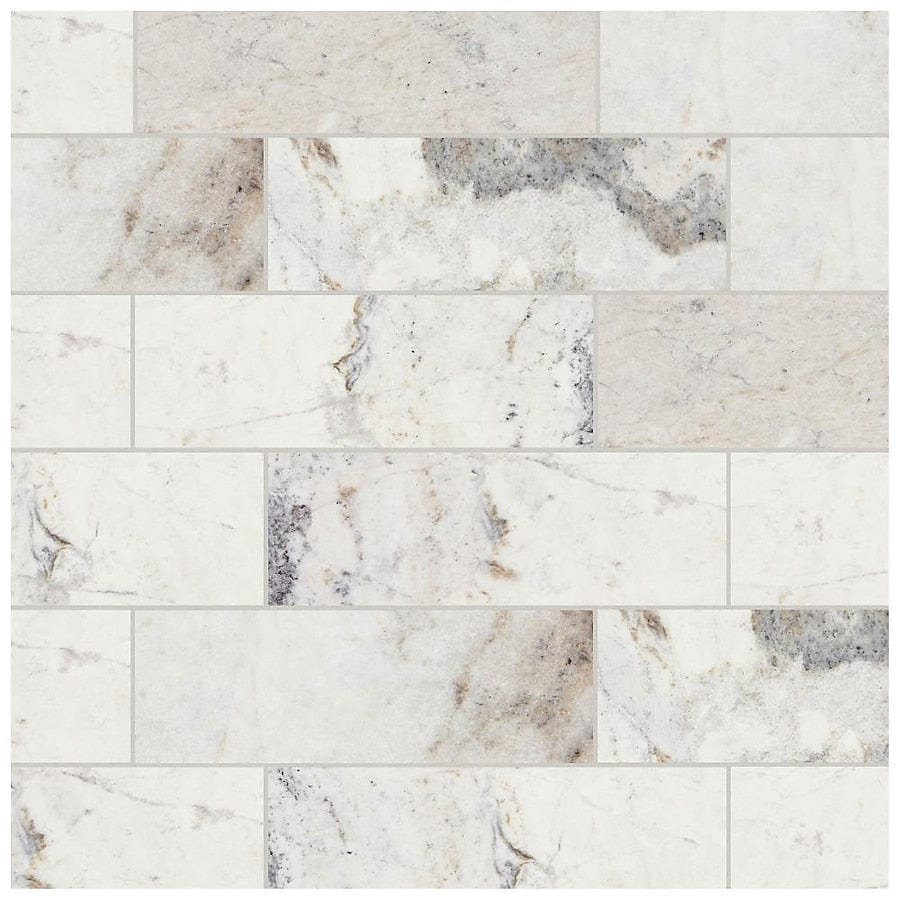 American Olean Genuine Stone White Ember 4-in x 12-in Honed Natural Stone Marble Look Floor and Wall Tile (0.33-sq. ft/ Piece)