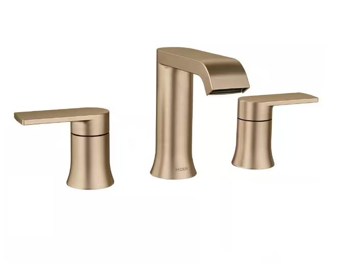 Genta 8 in. Widespread Double Handle Bathroom Faucet in Bronzed Gold (Valve Included)