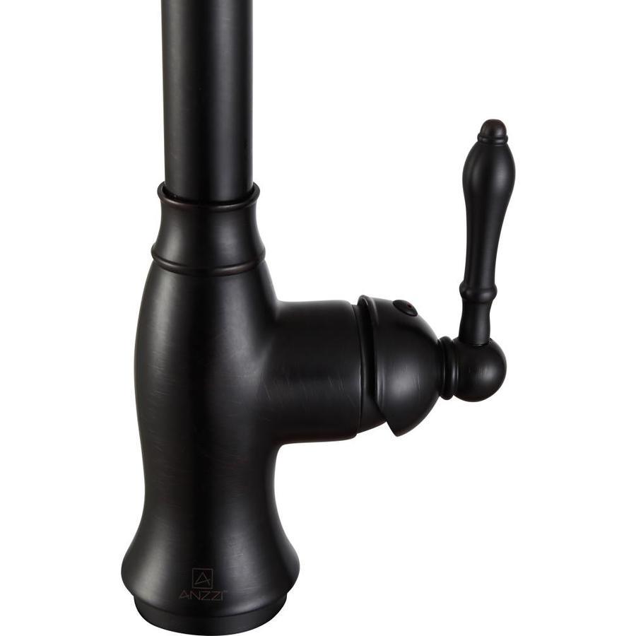 ANZZI Rodeo Oil Rubbed Bronze 1-Handle Deck-Mount Pull-Out Handle Kitchen Faucet (Deck Plate Included)