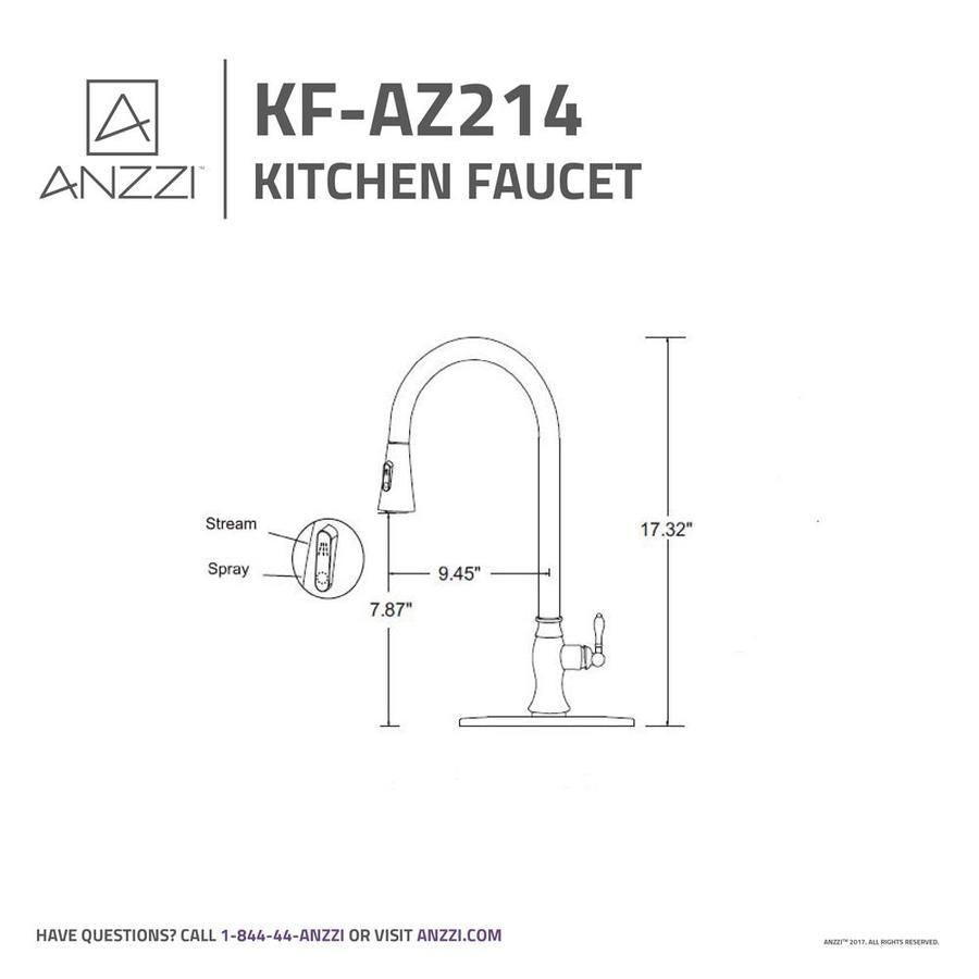 ANZZI Rodeo Oil Rubbed Bronze 1-Handle Deck-Mount Pull-Out Handle Kitchen Faucet (Deck Plate Included)