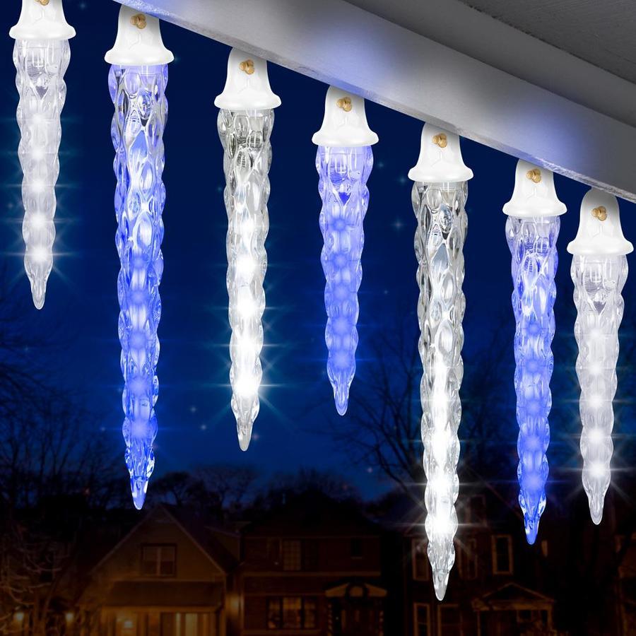 LightShow 61-Count Shooting Star Multicolor Icicle LED Plug-In Christmas Icicle Lights