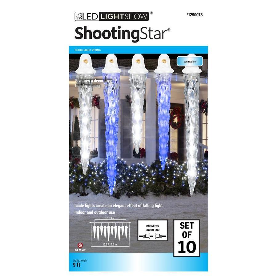 LightShow 61-Count Shooting Star Multicolor Icicle LED Plug-In Christmas Icicle Lights