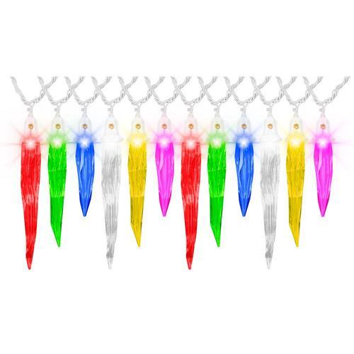 LightShow Orchestra of Lights 24-Count Multi-function Color Changing Icicle LED Plug-In Christmas Icicle Lights