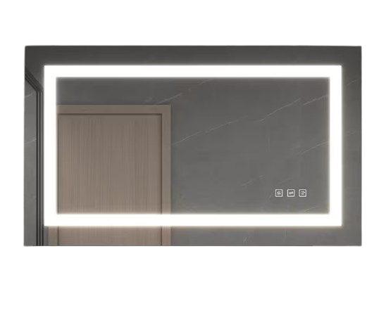 40 in. W x 24 in. H Large Rectangular Frameless LED Light with Night Light Anti-Fog Wall Bathroom Vanity Mirror