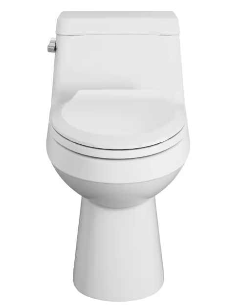 Colony 1-Piece 1.28 GPF Single Flush Elongated Toilet in White Seat Included