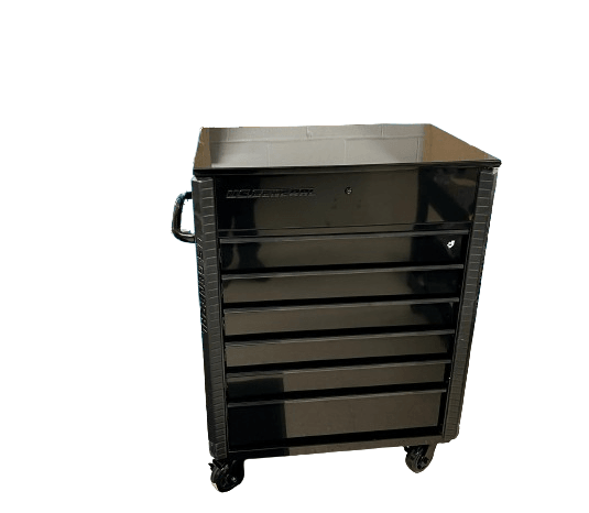 U.S. GENERAL 34 in. x 23 in., 6-Drawer, Full-Bank Service Cart, Black