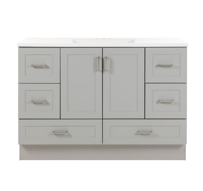 Maybell 49 in. W x 19 in. D x 35 in. H Single Sink Bath Vanity in Pearl Gray with White Cultured Marble Top