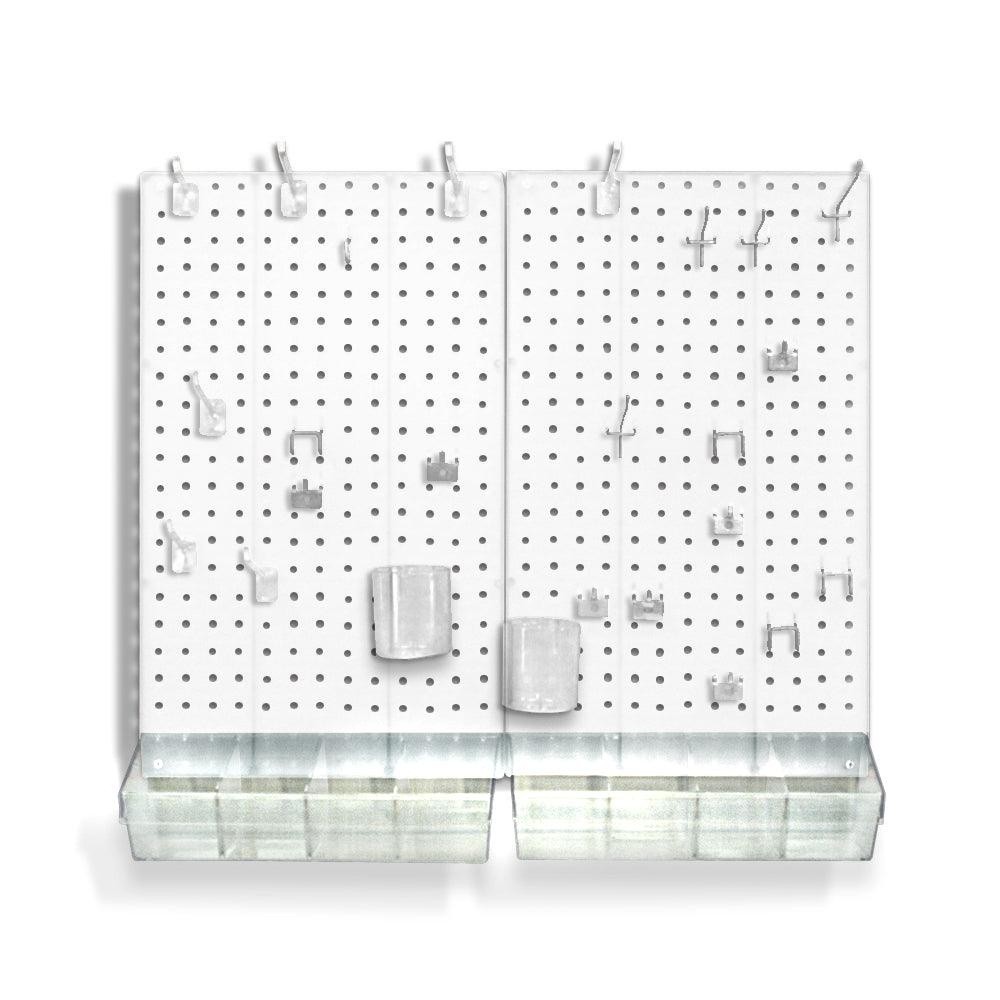 Azar 900945-WHT 70-Piece Pegboard Organizer Kit (2- 13.5