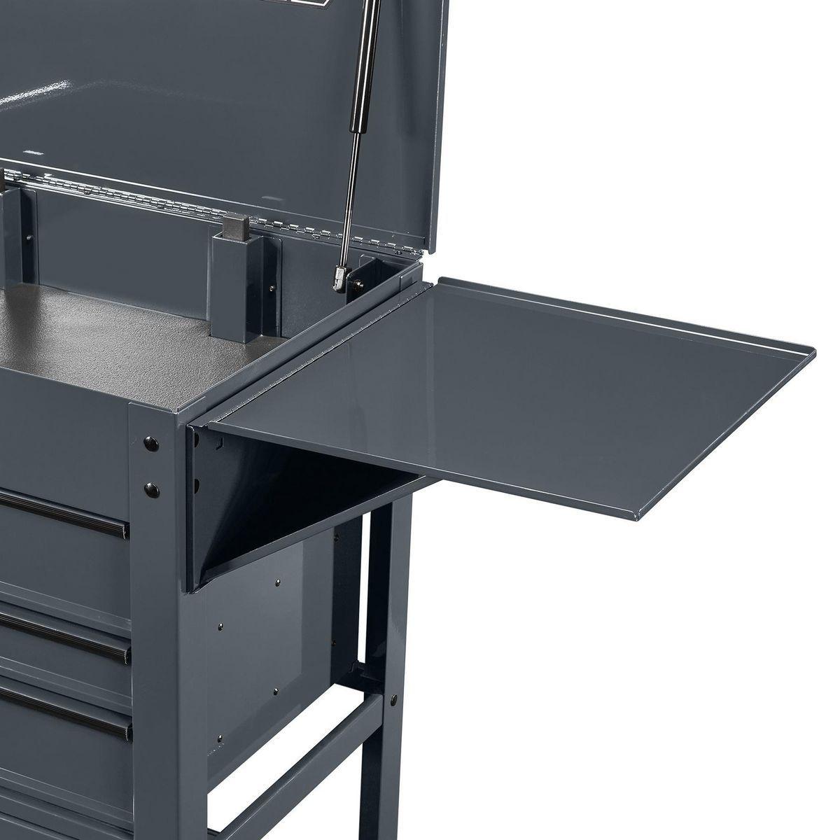 U.S. GENERAL Side Tray for 5-Drawer Mechanics Cart and 6-Drawer Full-Bank Cart, Slate Gray